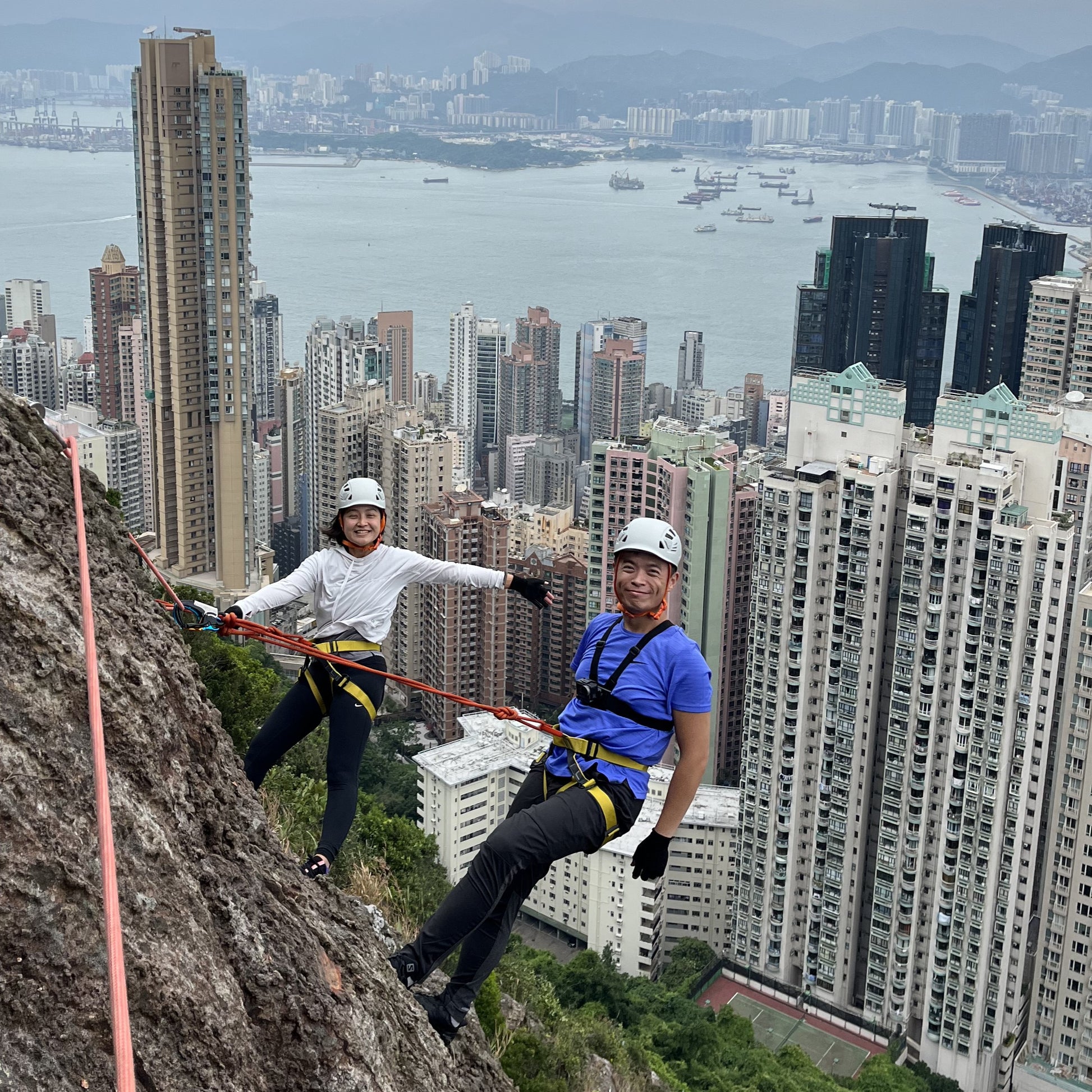 Hong Kong Victoria Peak Flight - Via Ferrata with Victoria Harbour view